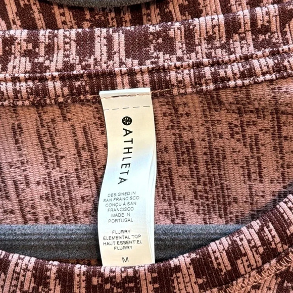 Athleta Flurry Elemental Top Long Sleeve Sz Medium Color:Snowscape Palermo Pink - Picture 6 of 9